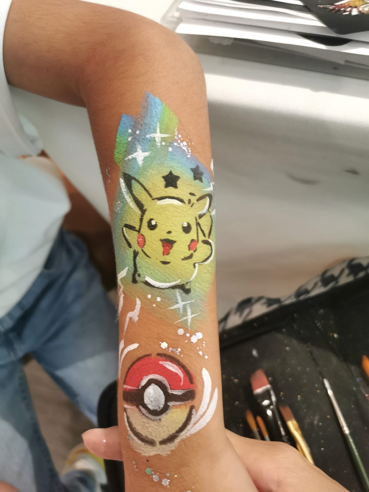 face painting pikachu